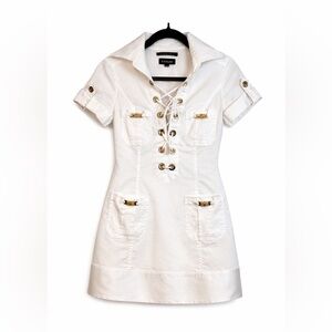 Y2K Bebe Lace-Up White Women's Dress Size 00